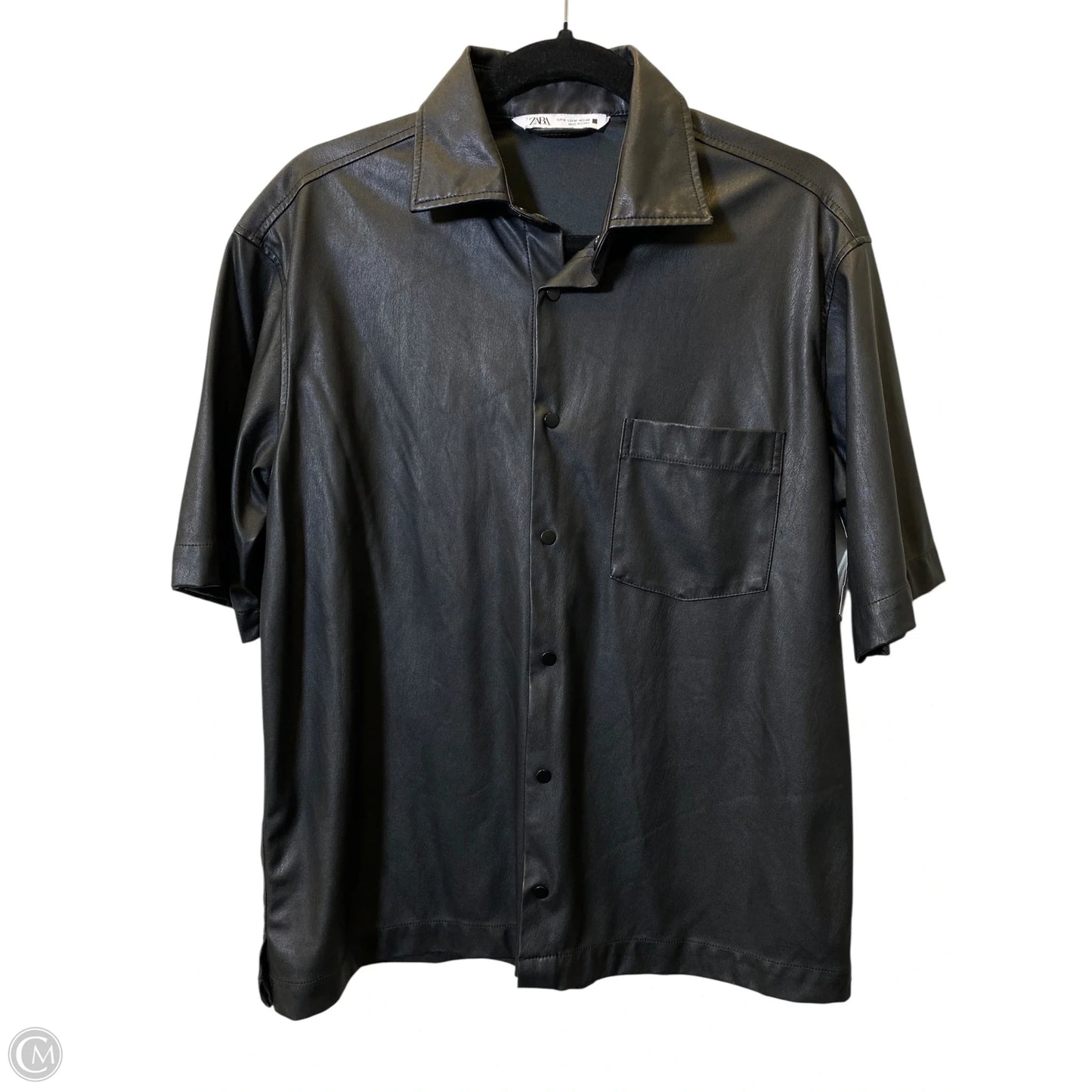 Top Short Sleeve By Zara In Black, Size: M