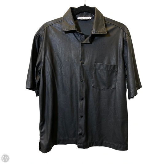 Top Short Sleeve By Zara In Black, Size: M