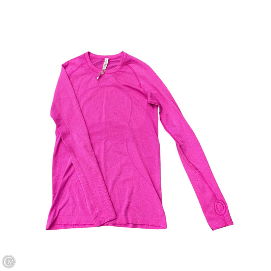 Athletic Top Long Sleeve Crewneck By Lululemon In Pink, Size: 10