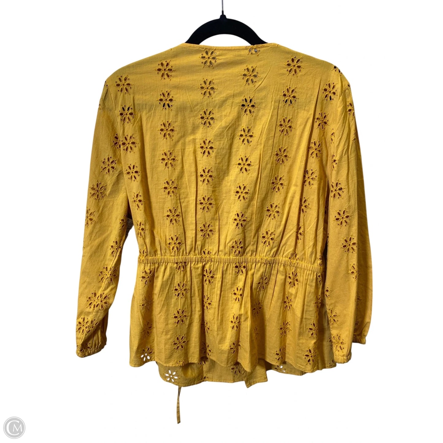 Top Short Sleeve By Madewell In Yellow, Size: L