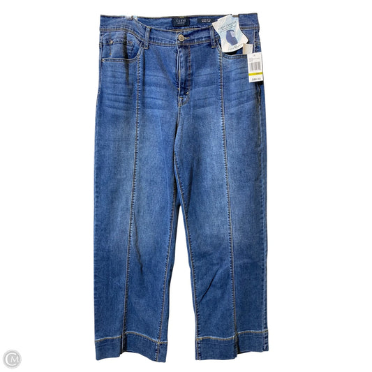 Jeans Wide Leg By Curve Appeal In Blue Denim, Size: 14