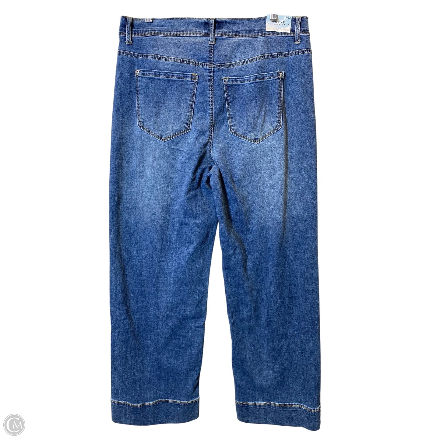 Jeans Wide Leg By Curve Appeal In Blue Denim, Size: 14