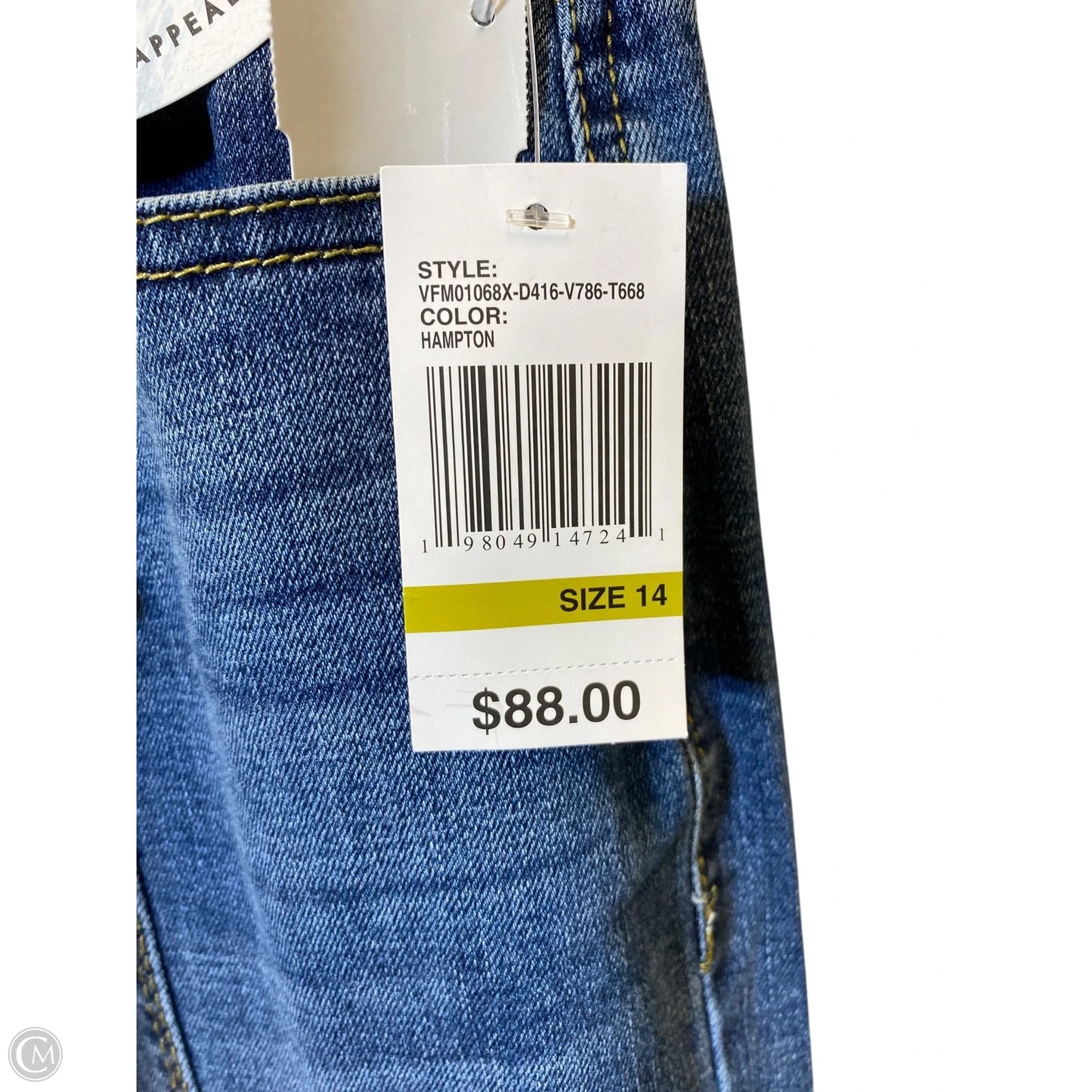 Jeans Wide Leg By Curve Appeal In Blue Denim, Size: 14