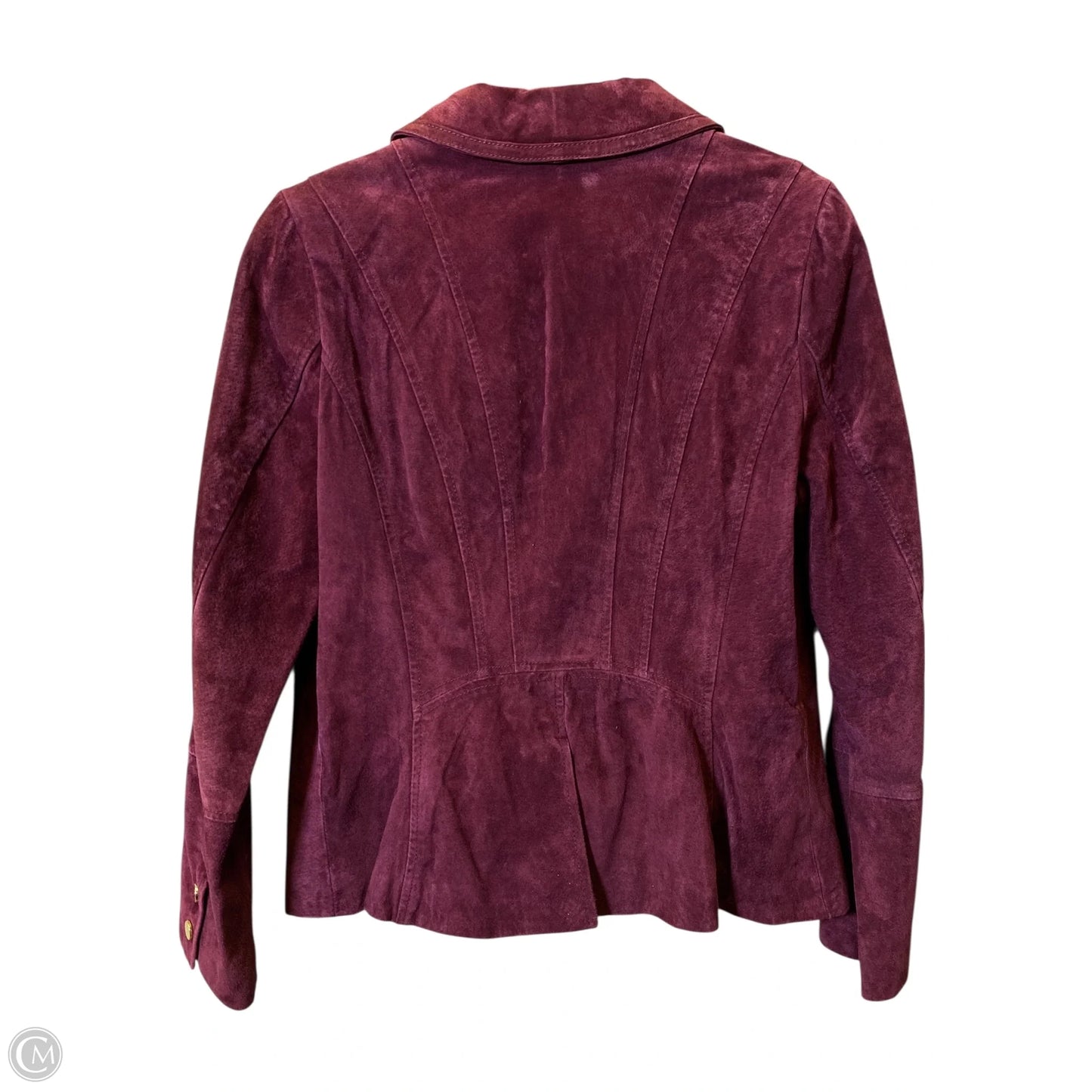 Jacket Moto By Isaac Mizrahi Live Qvc In Maroon, Size: 12