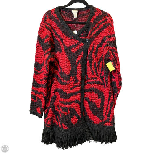 Sweater By Chicos In Black & Red, Size: Xl