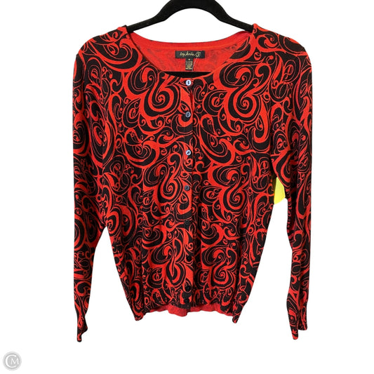 Cardigan By Clothes Mentor In Black & Red, Size: M