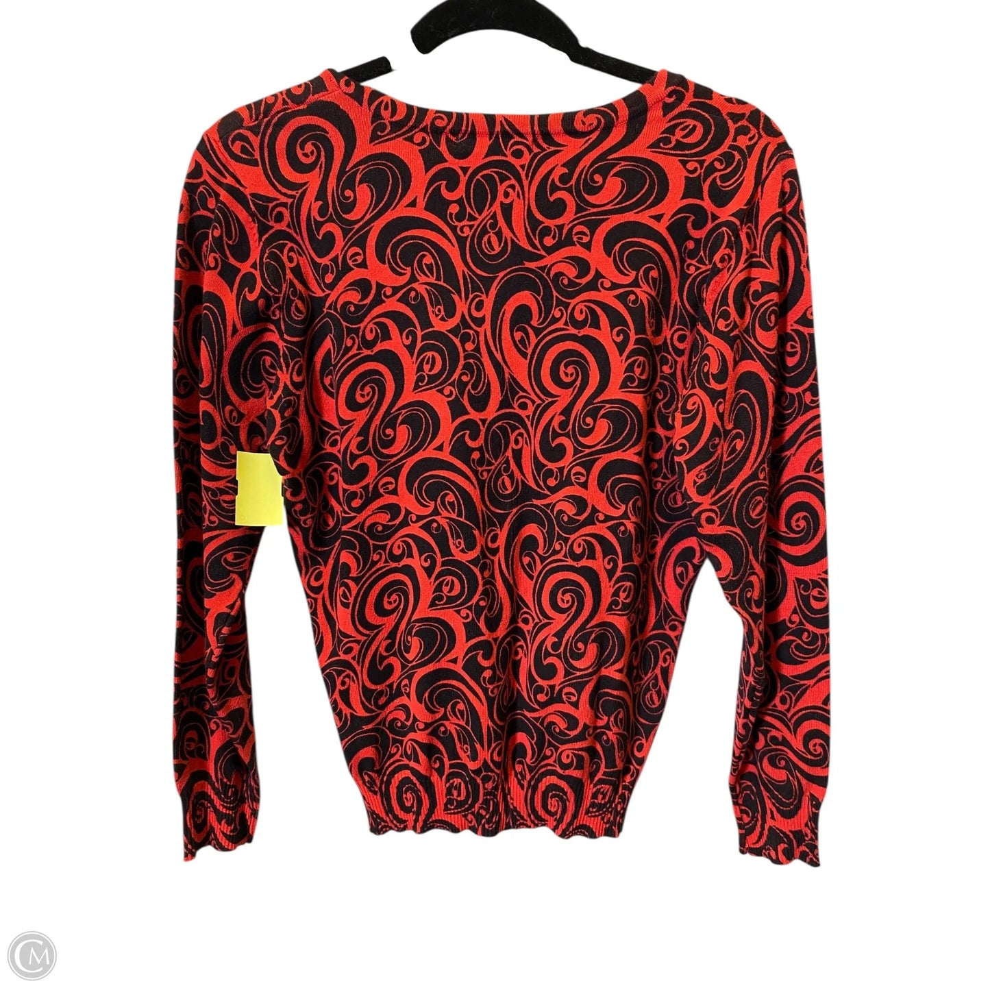 Cardigan By Clothes Mentor In Black & Red, Size: M