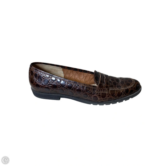 Shoes Luxury Designer By Ferragamo In Brown, Size: 10