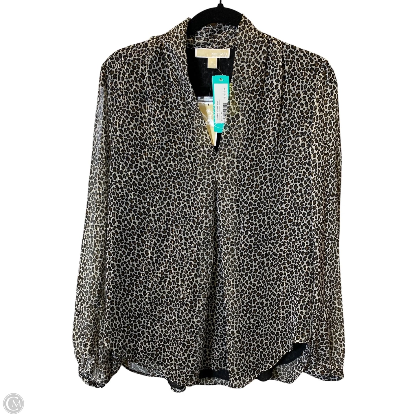 Top Long Sleeve By Michael By Michael Kors In Animal Print, Size: M