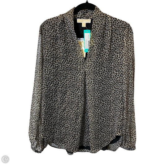 Top Long Sleeve By Michael By Michael Kors In Animal Print, Size: M