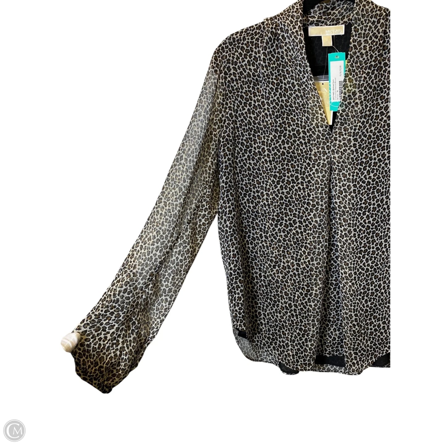 Top Long Sleeve By Michael By Michael Kors In Animal Print, Size: M