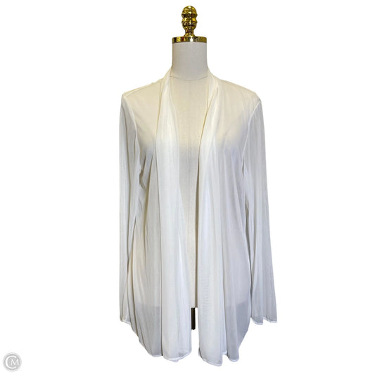 Cardigan By Clothes Mentor In White, Size: 1x