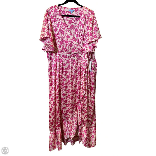 Dress Casual Maxi By Draper James In Pink & Tan, Size: 2x