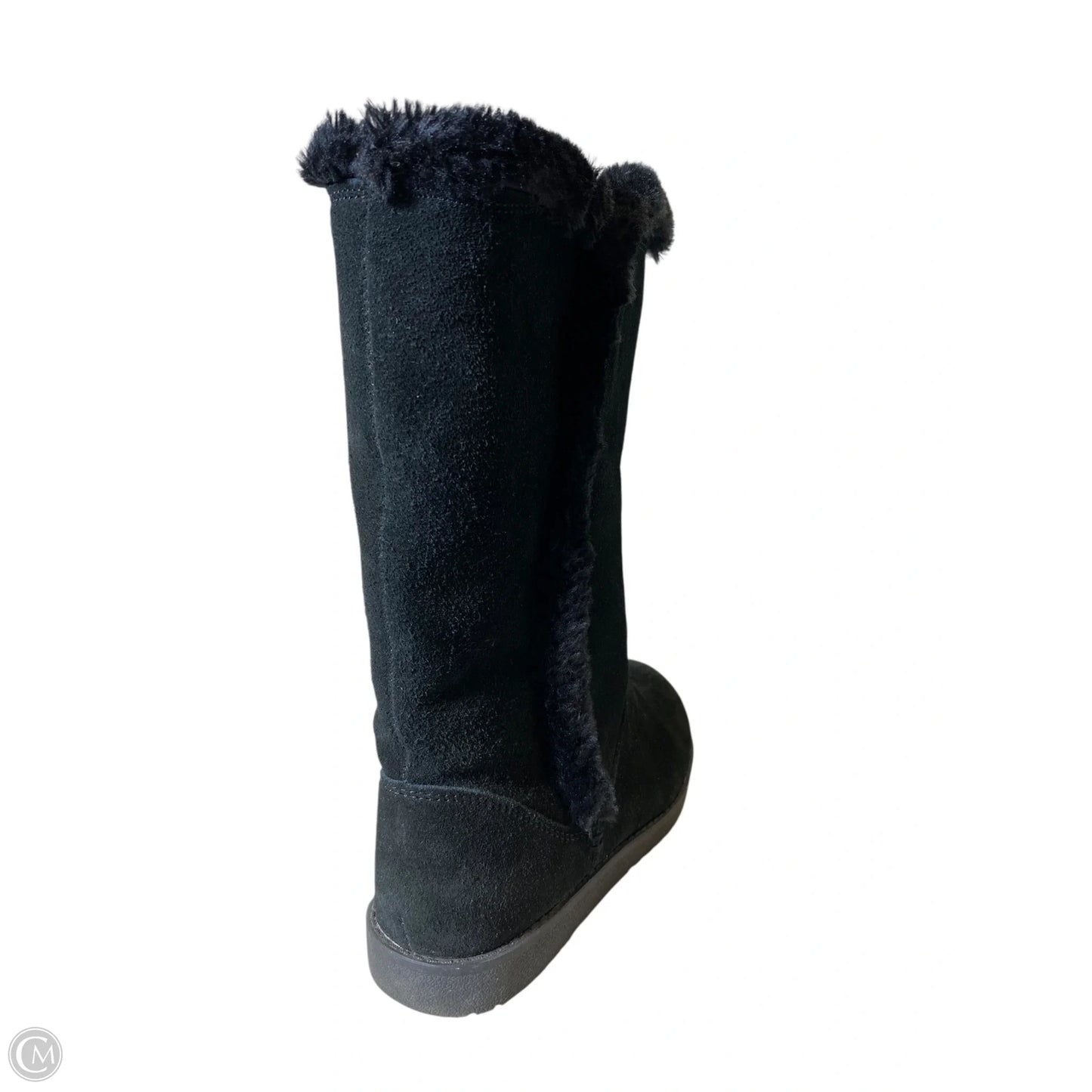 Boots Mid-calf Flats By Clothes Mentor In Black, Size: 8
