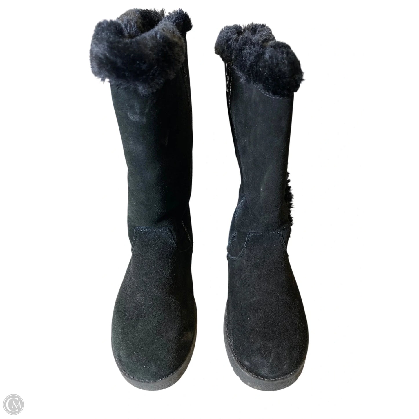 Boots Mid-calf Flats By Clothes Mentor In Black, Size: 8