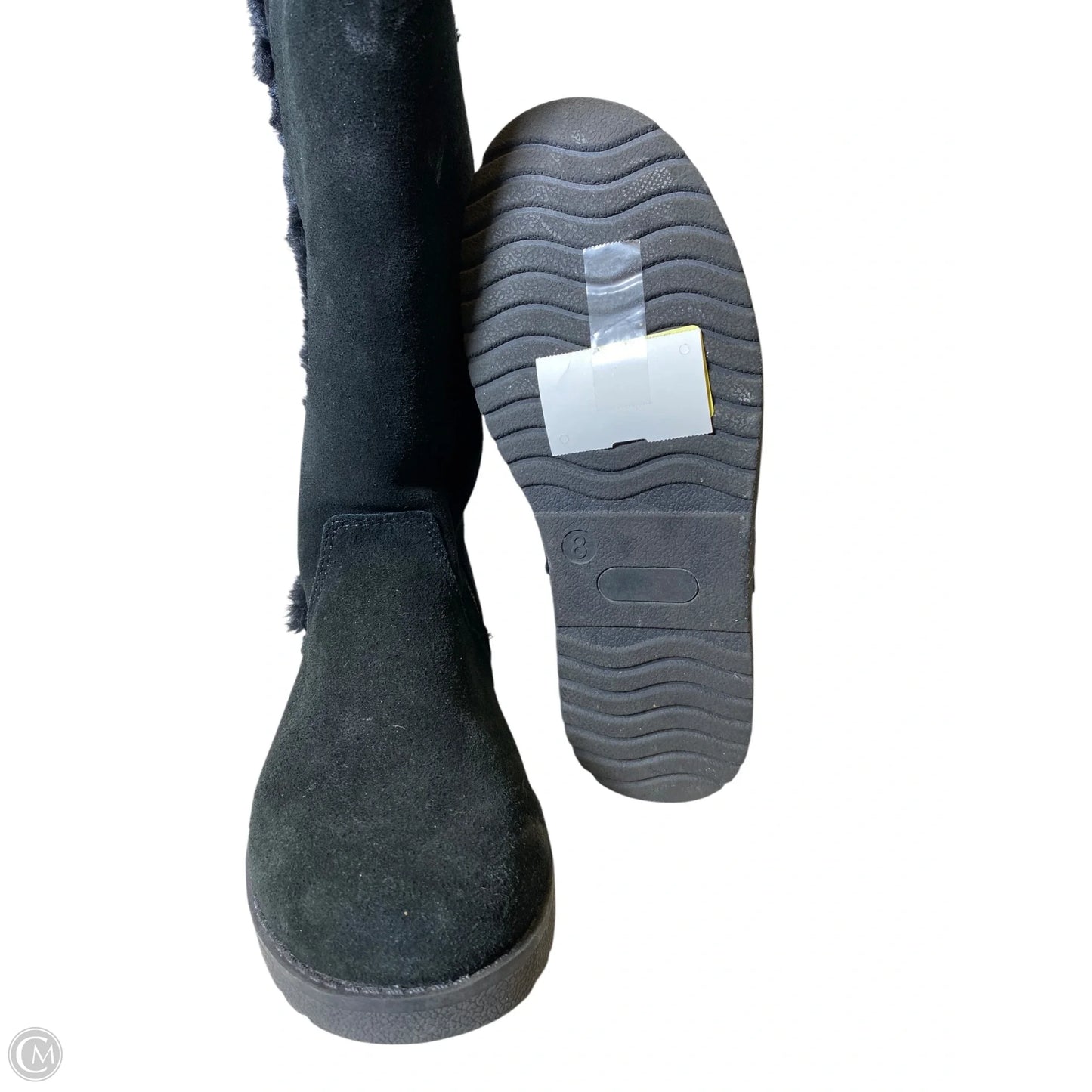 Boots Mid-calf Flats By Clothes Mentor In Black, Size: 8