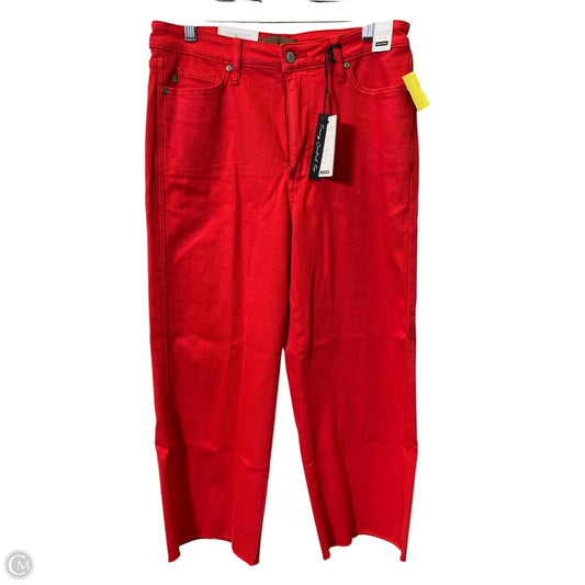 Jeans Wide Leg By Judy Blue In Red, Size: 14