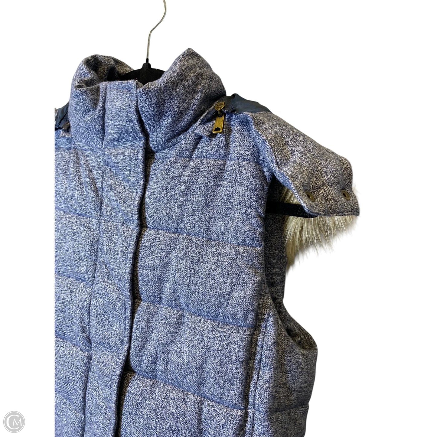 Vest Faux Fur & Sherpa By Banana Republic In Blue & Tan, Size: S