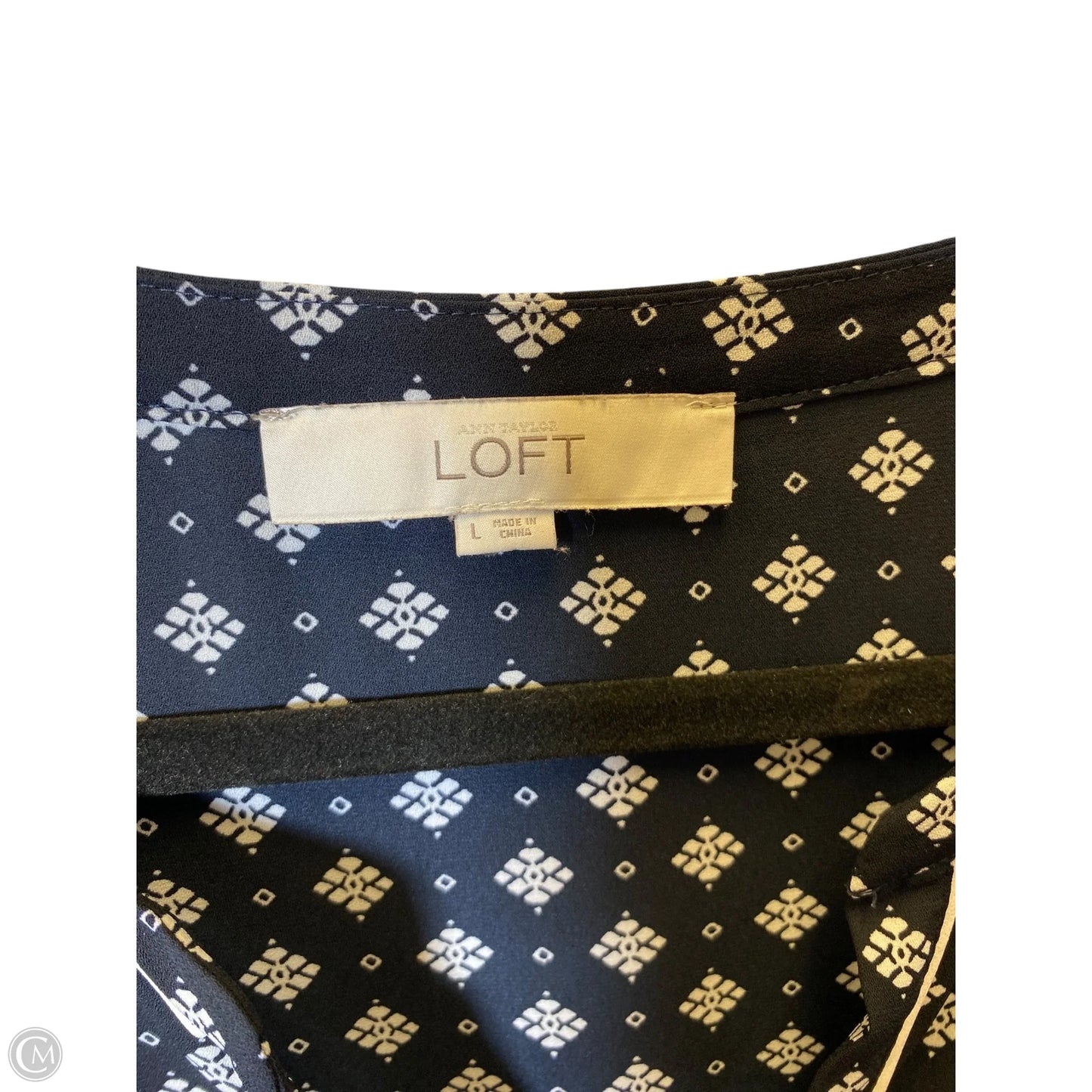 Top Long Sleeve By Loft In Black & White, Size: L
