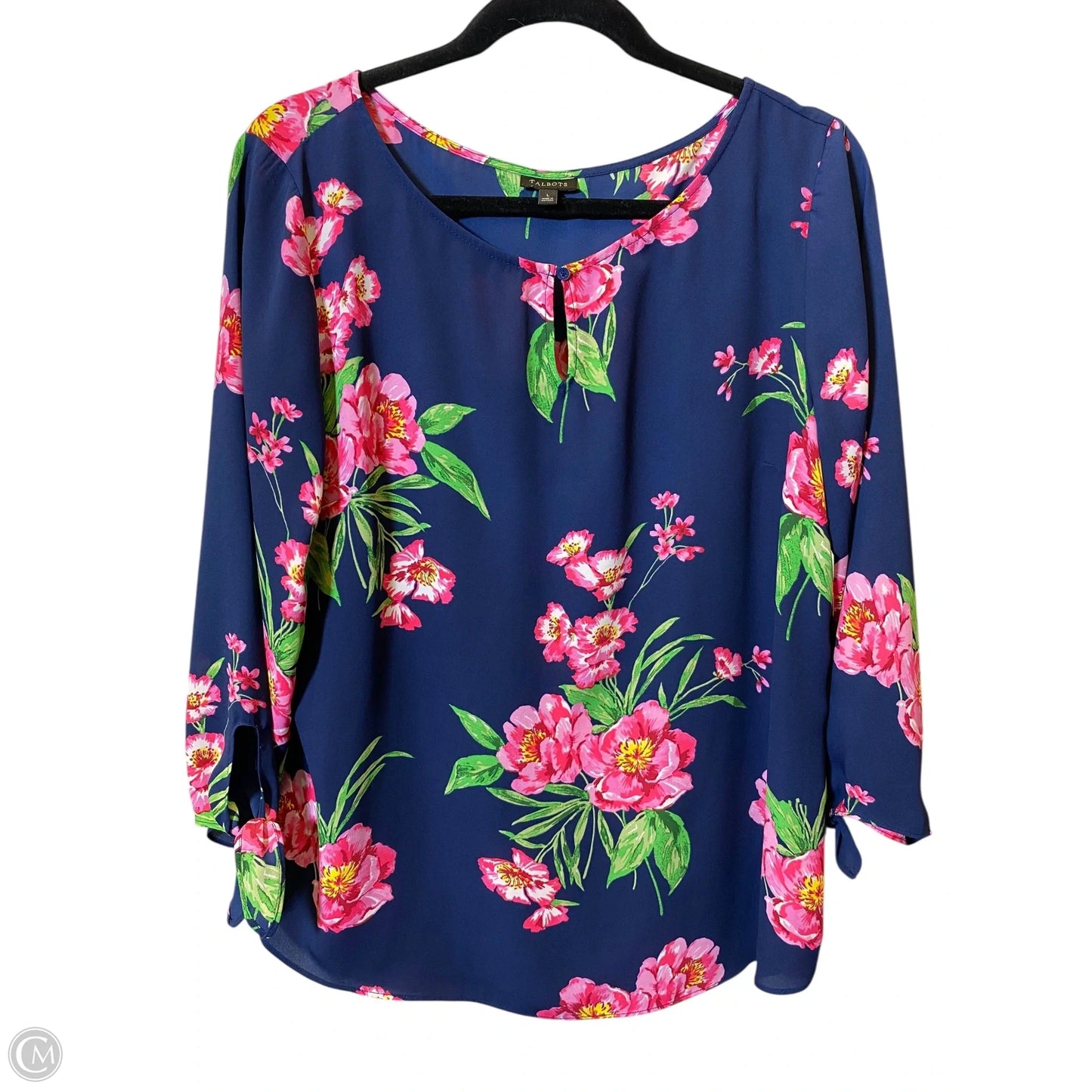 Top Long Sleeve By Talbots In Floral Print, Size: L