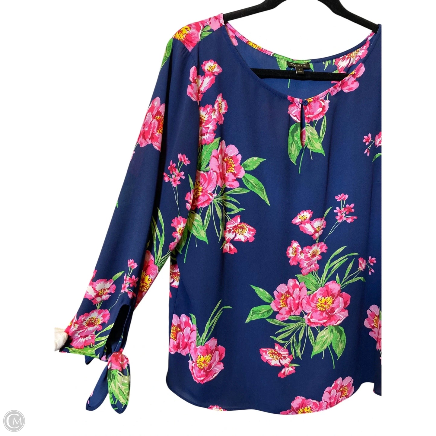 Top Long Sleeve By Talbots In Floral Print, Size: L