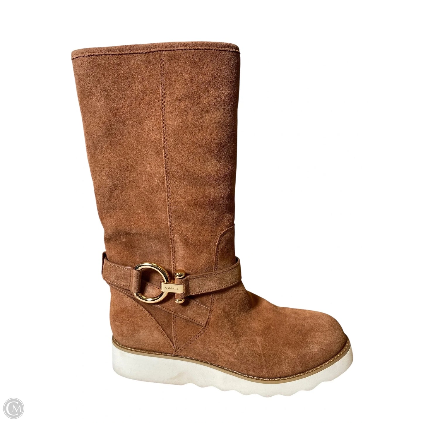 Boots Designer By Coach In Saddle, Size: 8