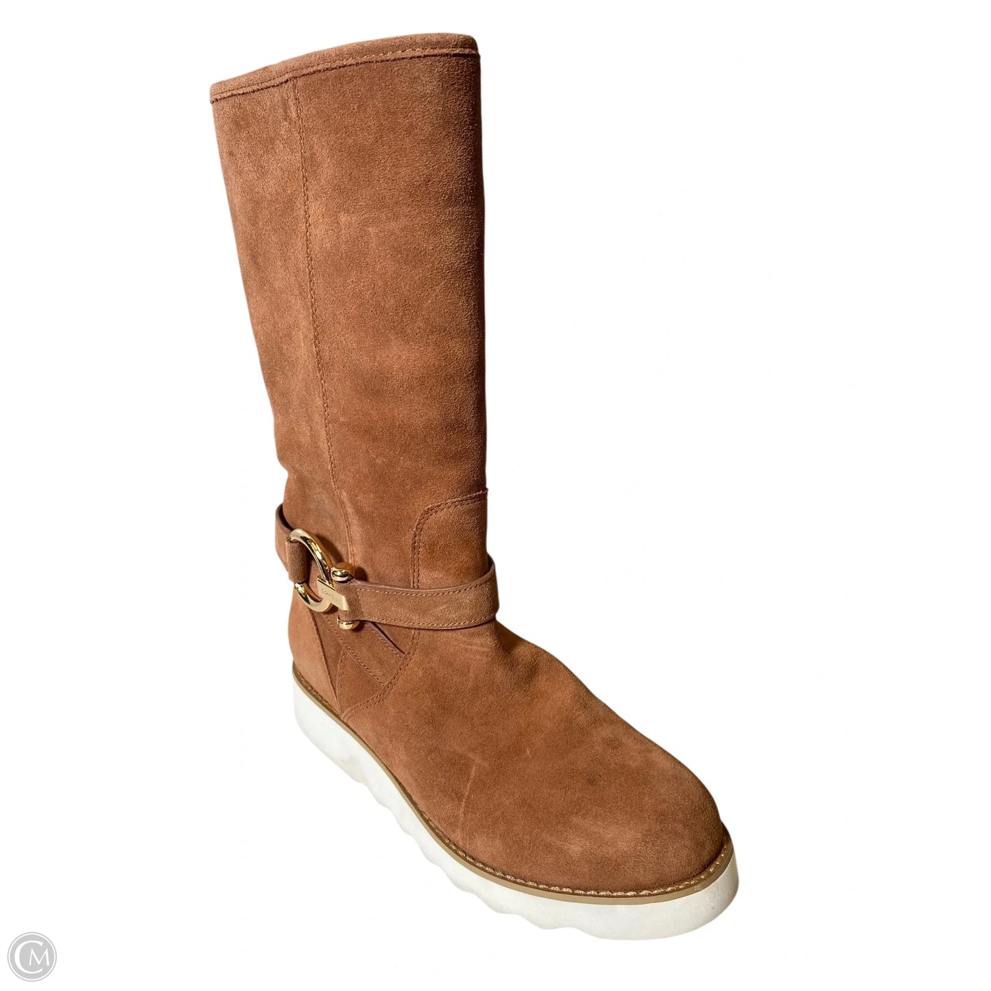 Boots Designer By Coach In Saddle, Size: 8
