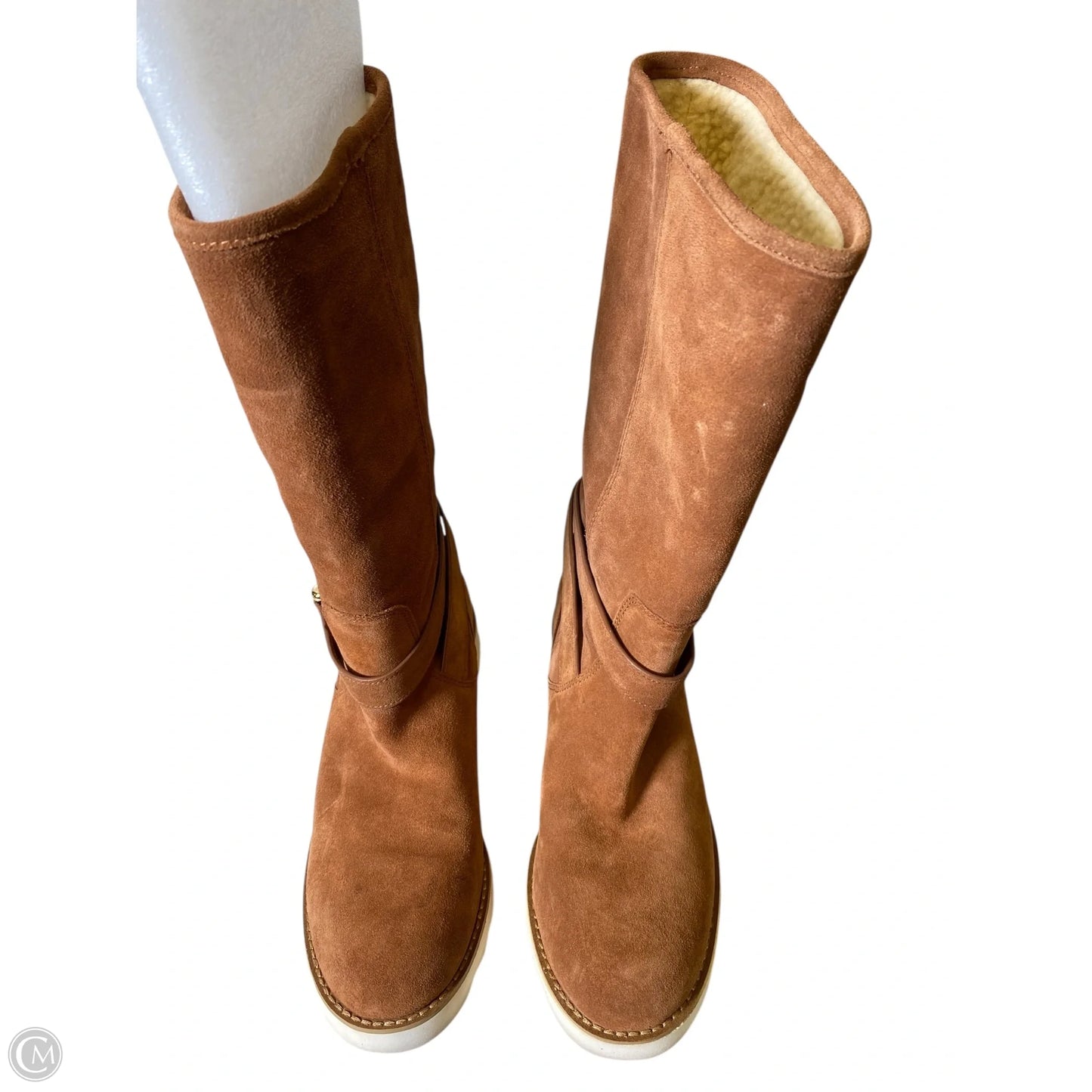 Boots Designer By Coach In Saddle, Size: 8