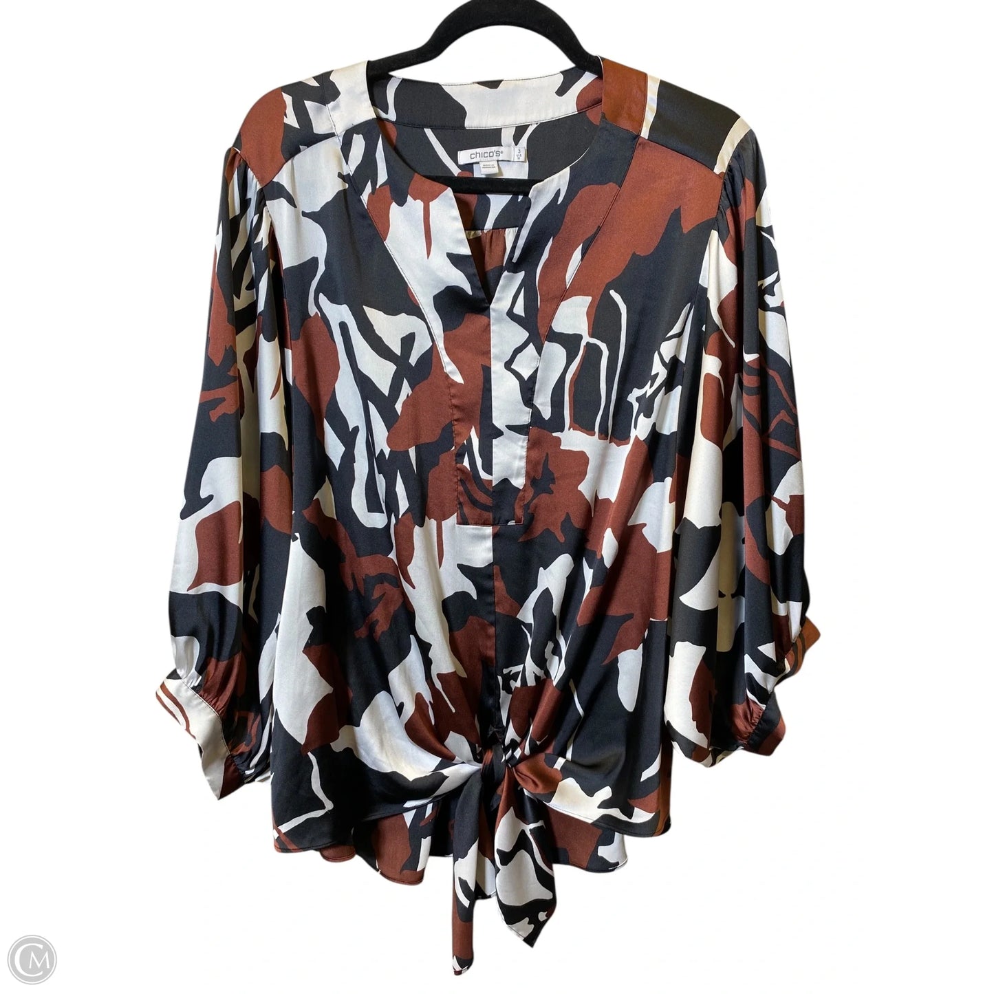 Top 3/4 Sleeve By Chicos In Multi-colored, Size: 16