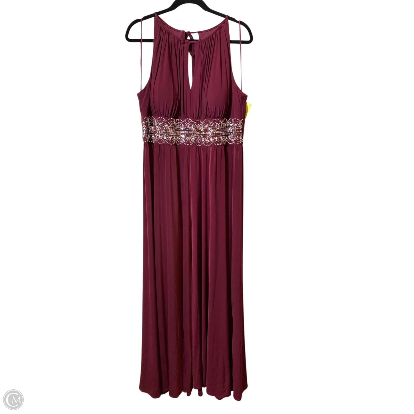 Dress Party Long By R And M Richards In Maroon, Size: 18