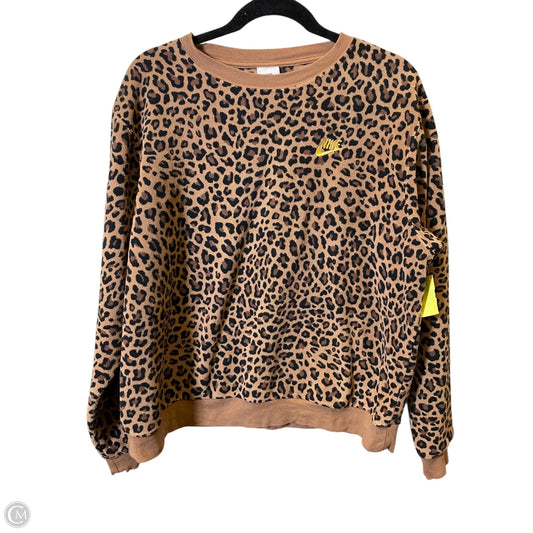 Sweatshirt Collar By Nike In Animal Print, Size: L