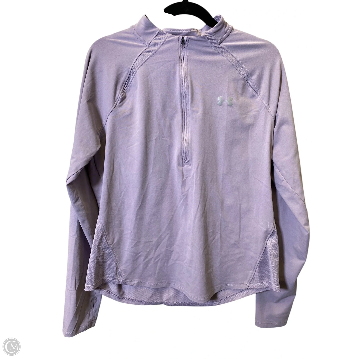 Athletic Top Long Sleeve Collar By Under Armour In Purple, Size: Xl