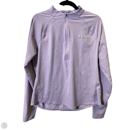 Athletic Top Long Sleeve Collar By Under Armour In Purple, Size: Xl