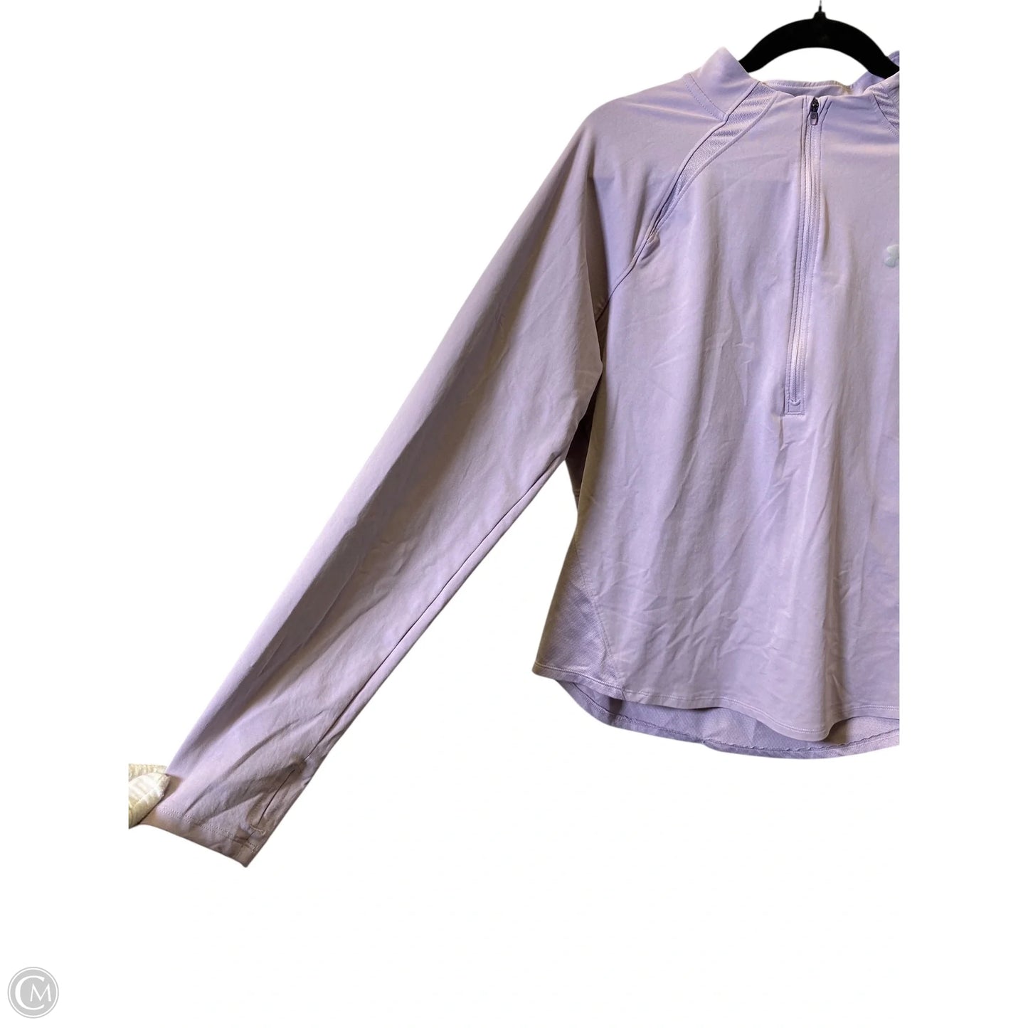 Athletic Top Long Sleeve Collar By Under Armour In Purple, Size: Xl