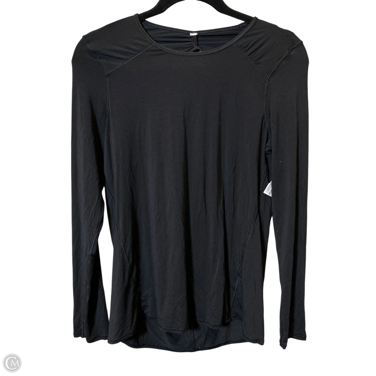 Athletic Top Long Sleeve Collar By Lululemon In Black, Size: S