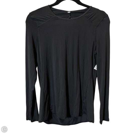 Athletic Top Long Sleeve Collar By Lululemon In Black, Size: S