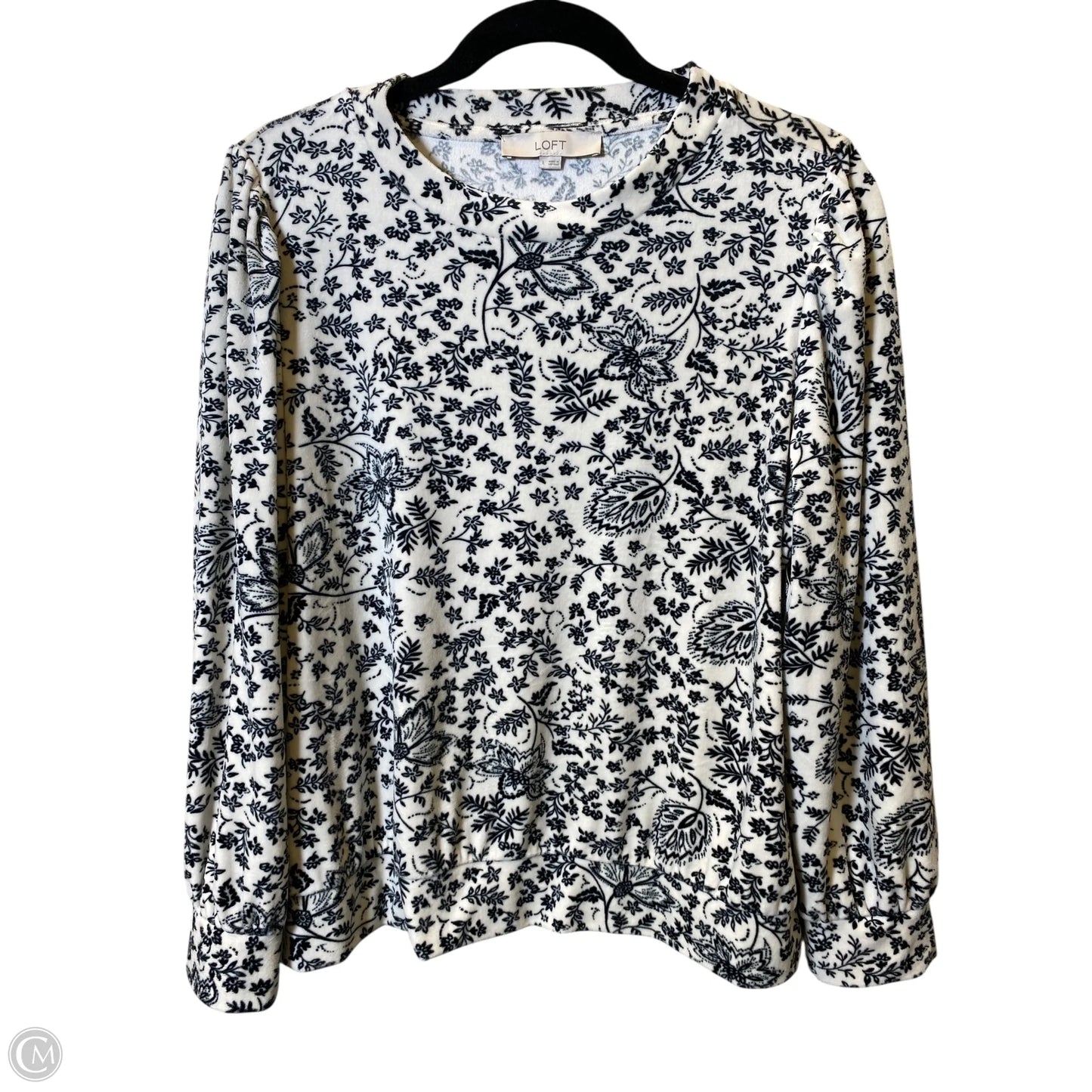 Sweater By Loft In Black & White, Size: L