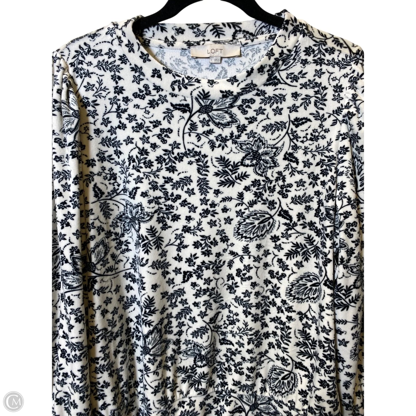 Sweater By Loft In Black & White, Size: L