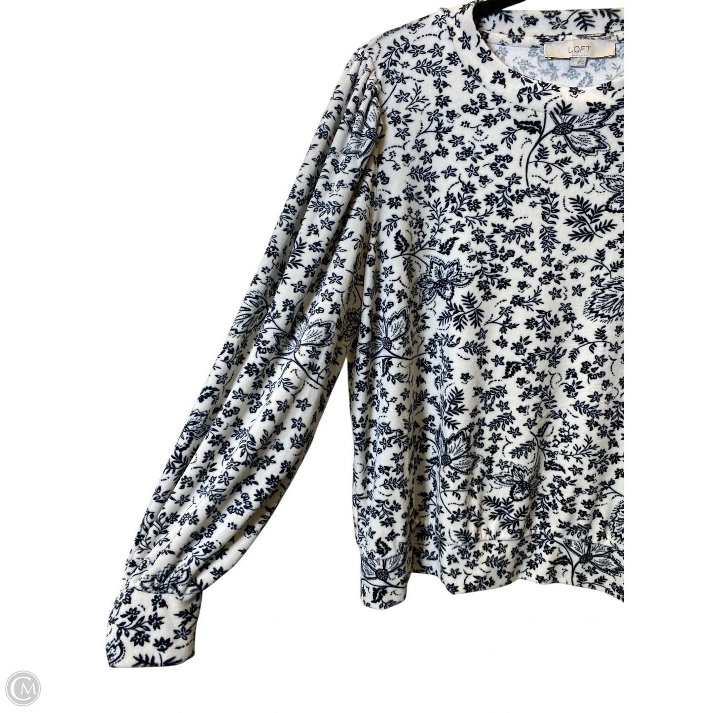 Sweater By Loft In Black & White, Size: L
