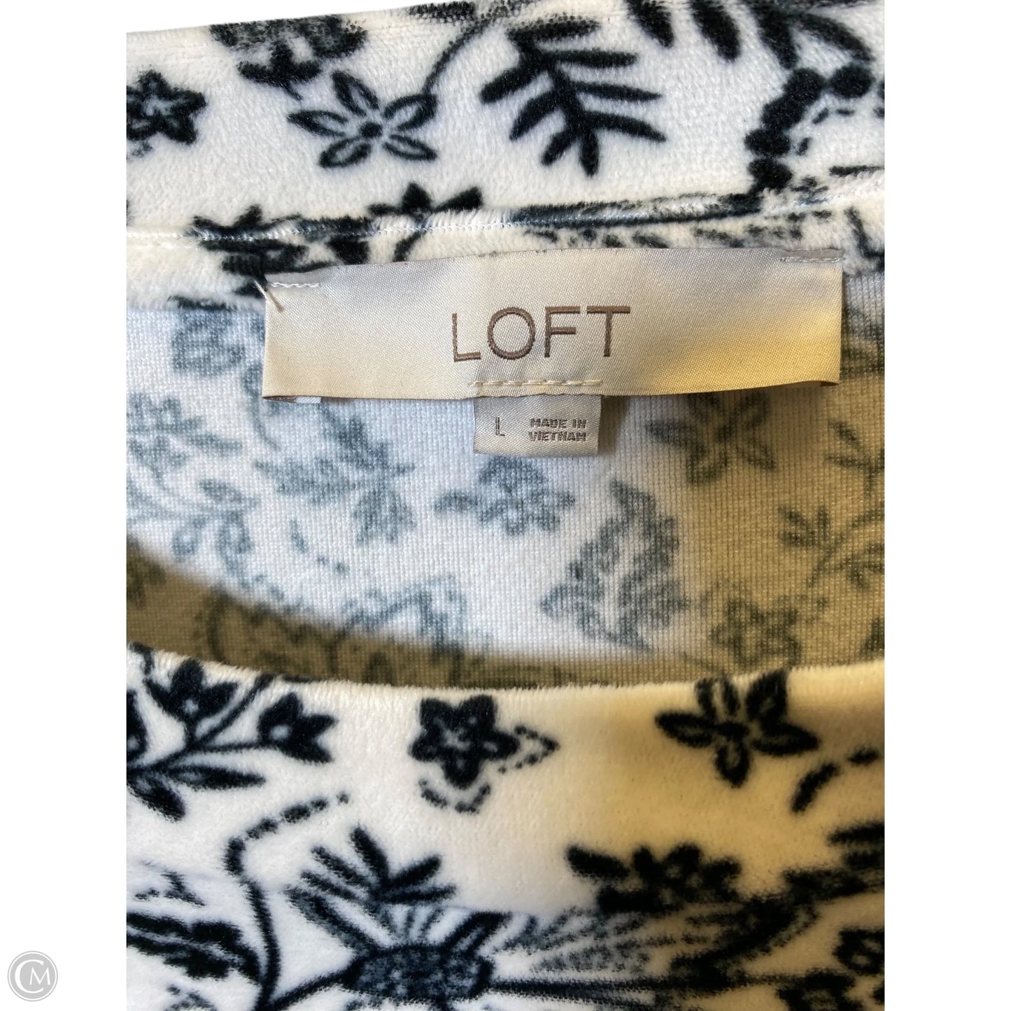 Sweater By Loft In Black & White, Size: L