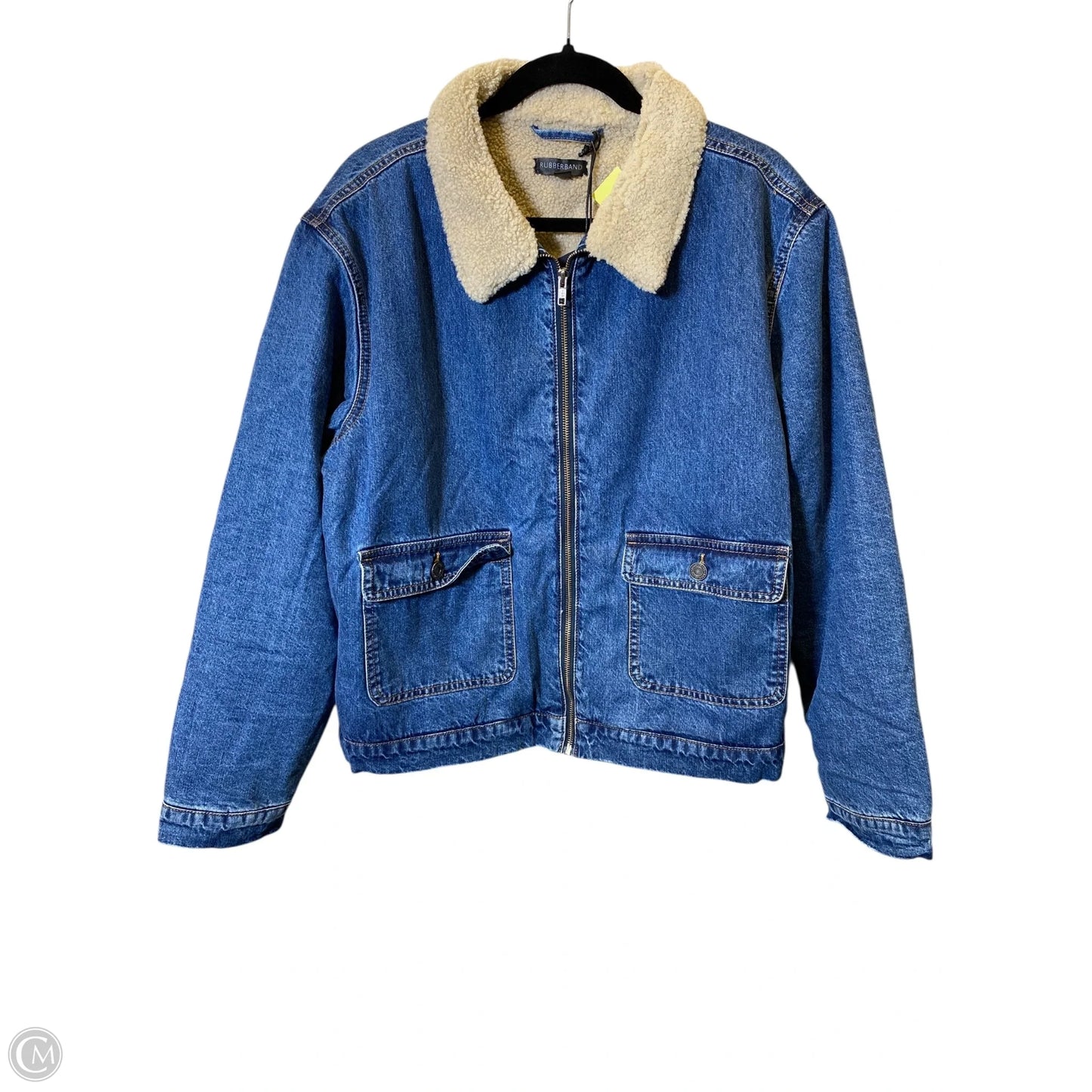 Jacket Denim By Clothes Mentor In Blue Denim, Size: L