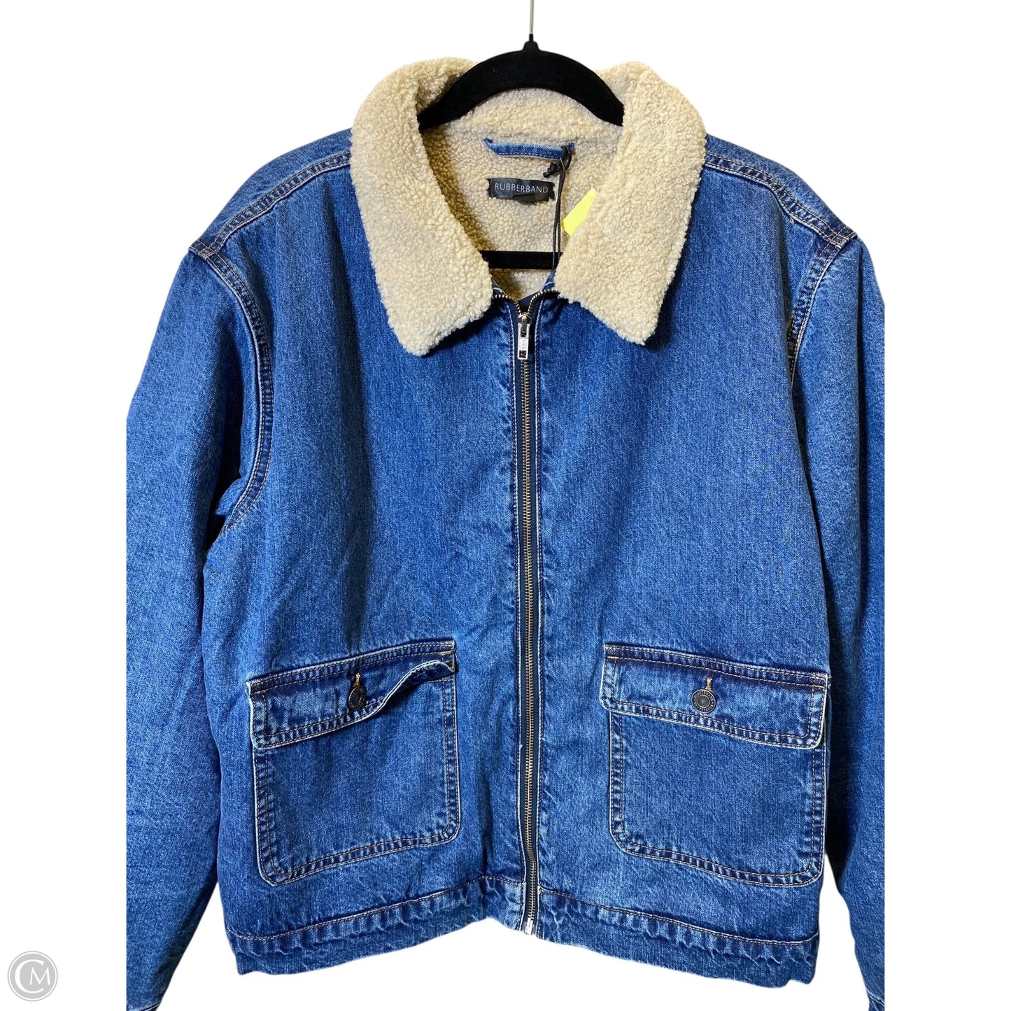 Jacket Denim By Clothes Mentor In Blue Denim, Size: L