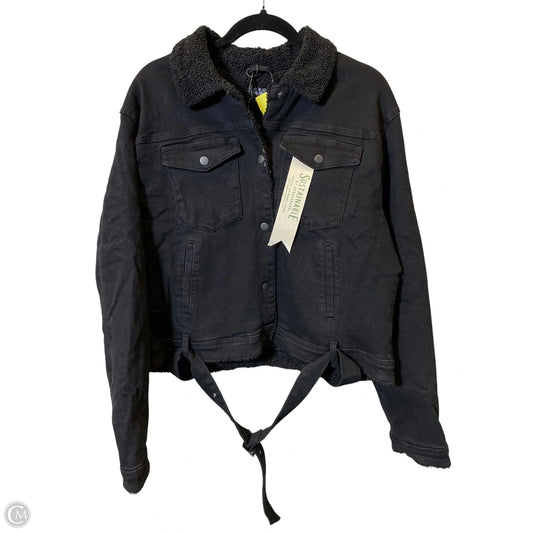 Jacket Denim By Clothes Mentor In Black, Size: Xl