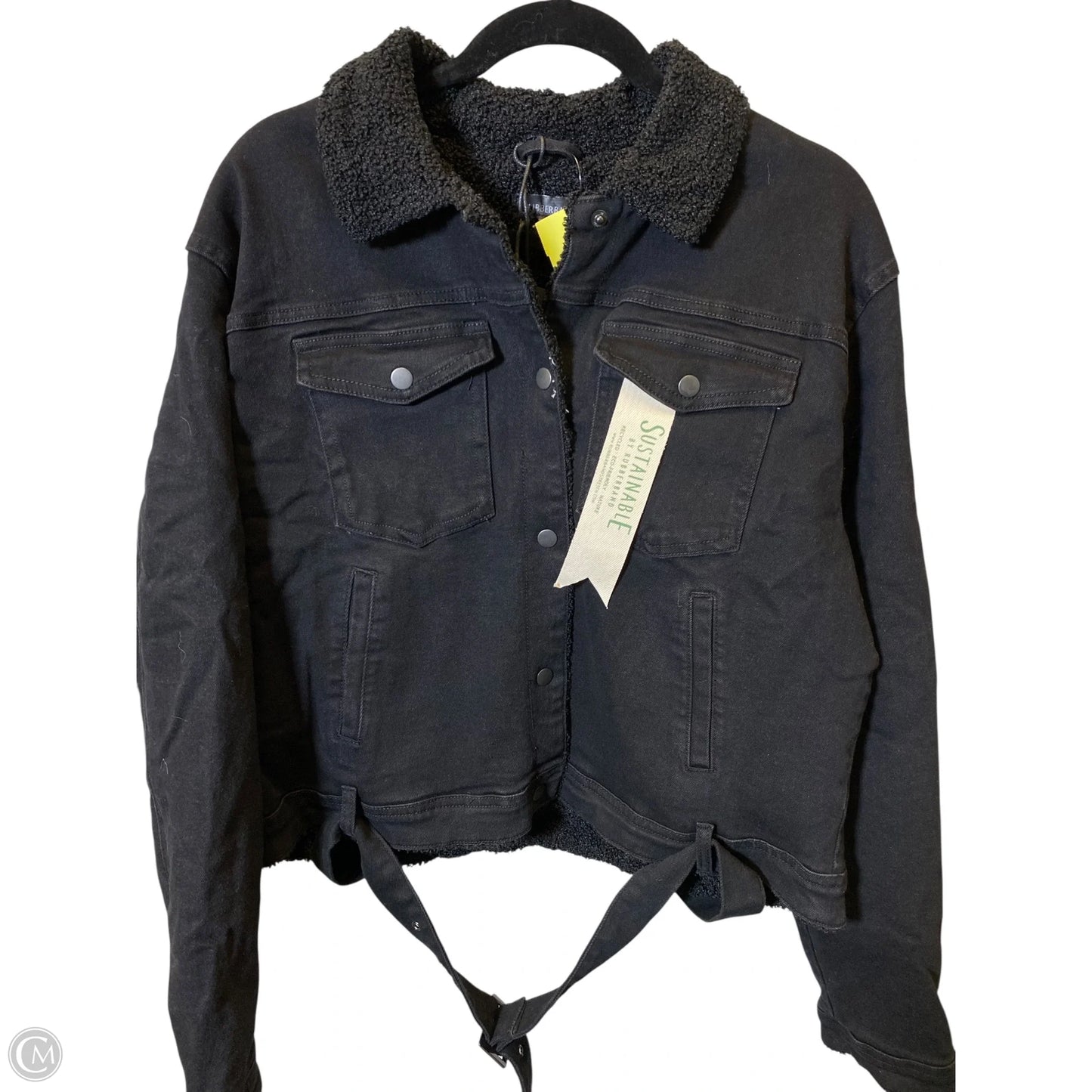 Jacket Denim By Clothes Mentor In Black, Size: Xl