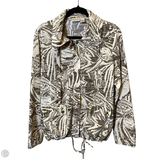Athletic Jacket By Zenergy By Chicos In Brown & Cream, Size: M