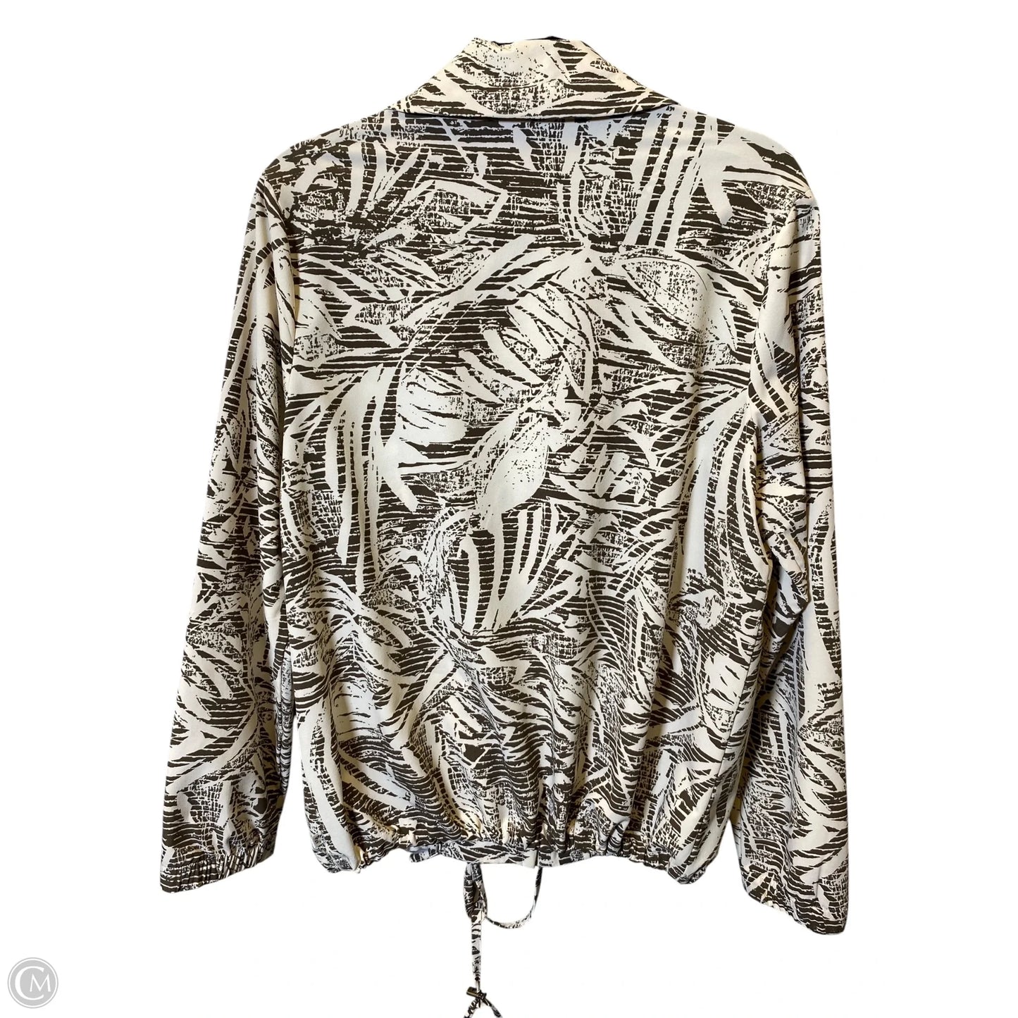 Athletic Jacket By Zenergy By Chicos In Brown & Cream, Size: M