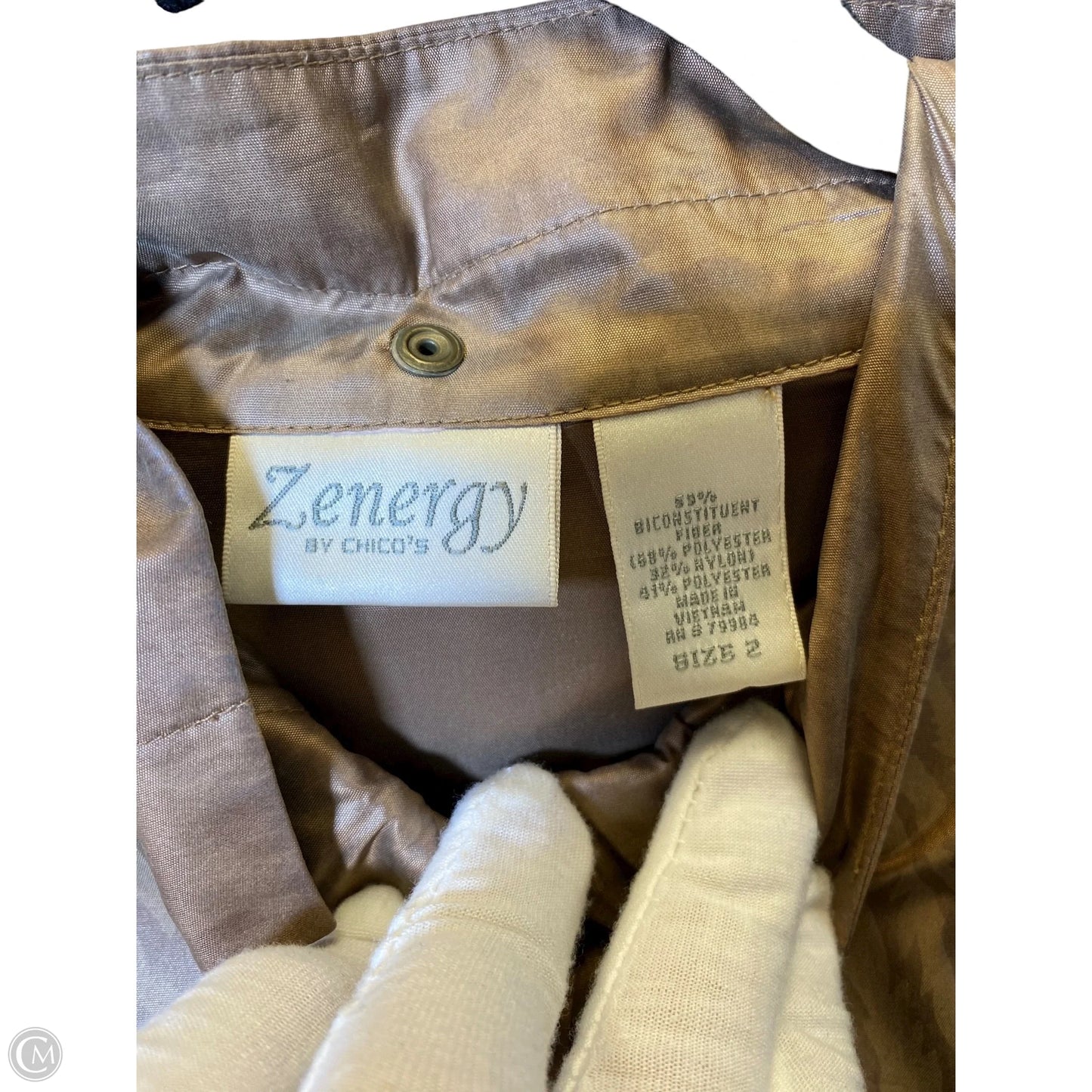 Jacket Utility By Zenergy By Chicos In Leopard Print, Size: L