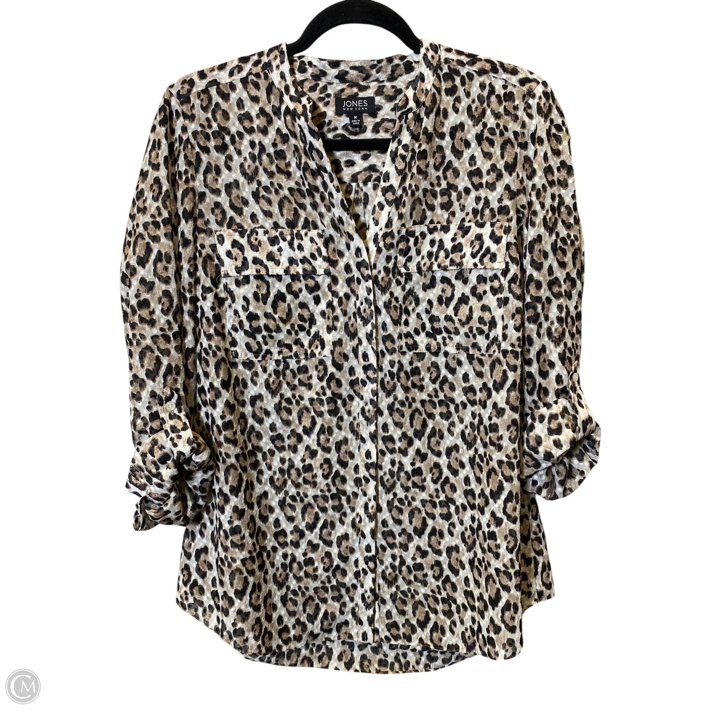 Top Long Sleeve By Jones New York In Animal Print, Size: M