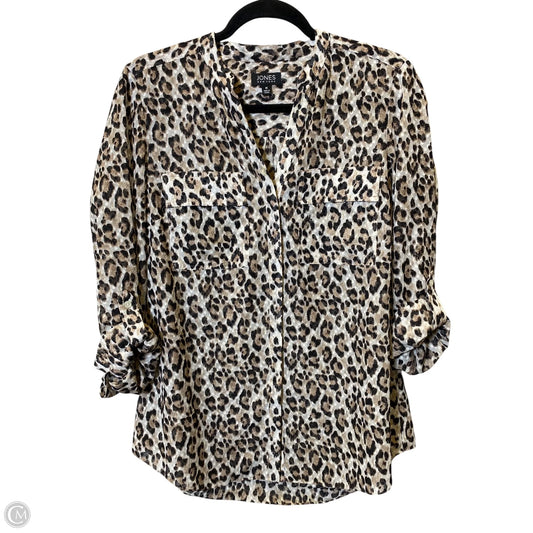 Top Long Sleeve By Jones New York In Animal Print, Size: M