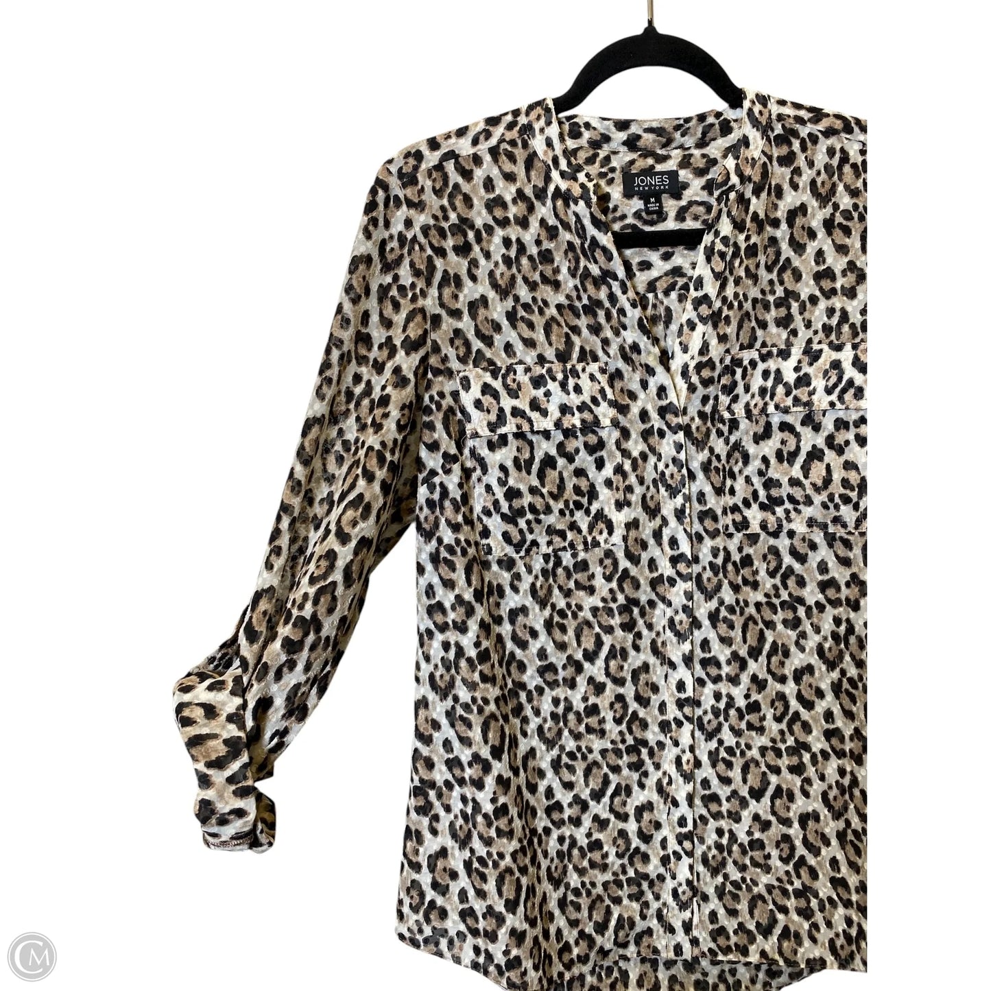 Top Long Sleeve By Jones New York In Animal Print, Size: M